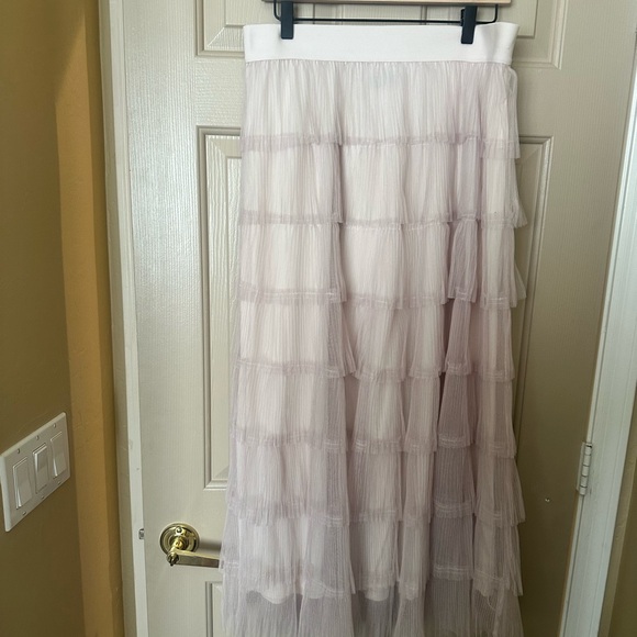 Simply Vera Vera Wang Pale Pink Tiered A-Line Skirt - Picture 1 of 4